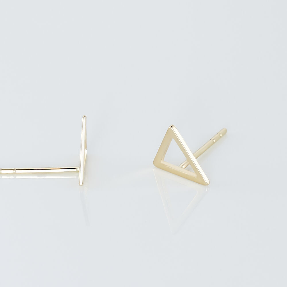 Boucles D'oreilles Puces Anne-berengere Triangle Or Jaune - Puces Femme | Marc Orian