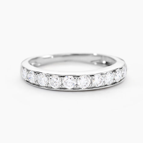 Alliance Rhea Ld Platine Blanc Diamant Synth&eacute;tique - Alliances avec pierres Femme | Marc Orian