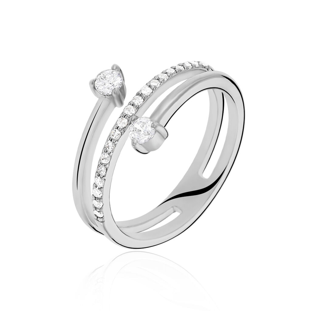 Bague Gait Argent Blanc Oxyde De Zirconium - Bagues avec pierre Femme | Marc Orian