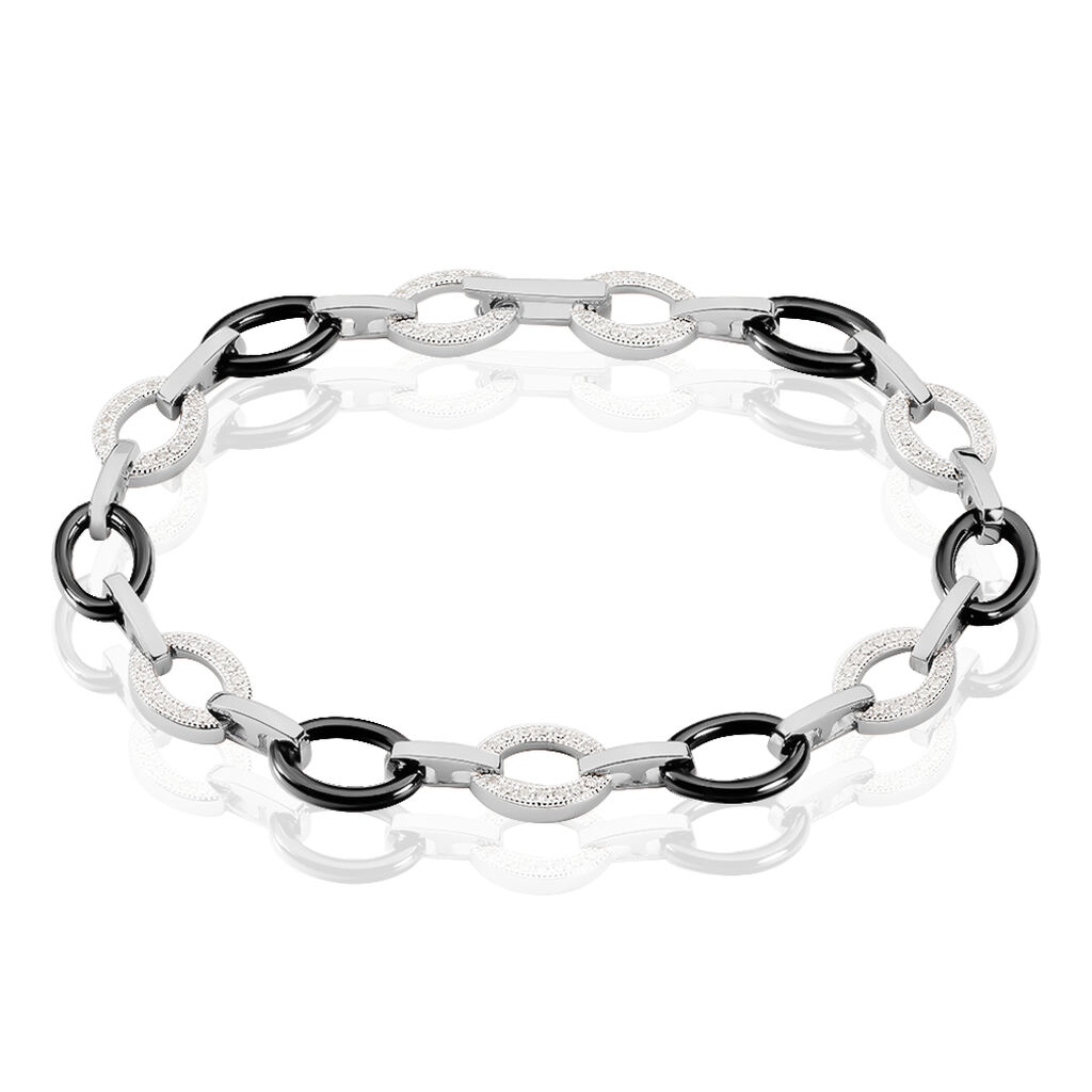 Bracelet Nowell Argent Blanc Oxyde De Zirconium Et C&eacute;ramique - Bracelets cha&icirc;nes Femme | Marc Orian