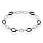 Bracelet Nowell Argent Blanc Oxyde De Zirconium Et C&eacute;ramique - Bracelets cha&icirc;nes Femme | Marc Orian