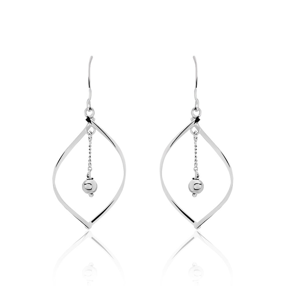 Boucles D'oreilles Pendantes Melaine Argent Blanc - Boucles d'oreilles pampille Femme | Marc Orian