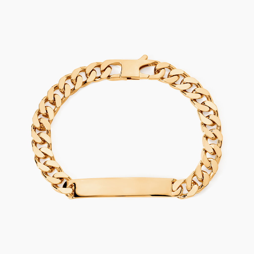 Bracelet Identit&eacute; Clement Plaqu&eacute; Or Jaune - Gourmettes Homme | Marc Orian