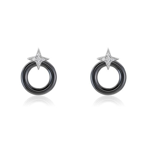 Boucles D'oreilles Pendantes Merelle Argent Blanc Céramique Oxyde - Pendantes Femme | Marc Orian