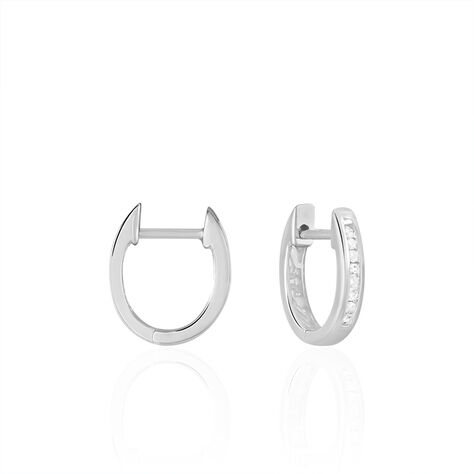 Créoles Sidony Rondes Or Blanc Diamant - Boucles d'oreilles Créoles Femme | Marc Orian