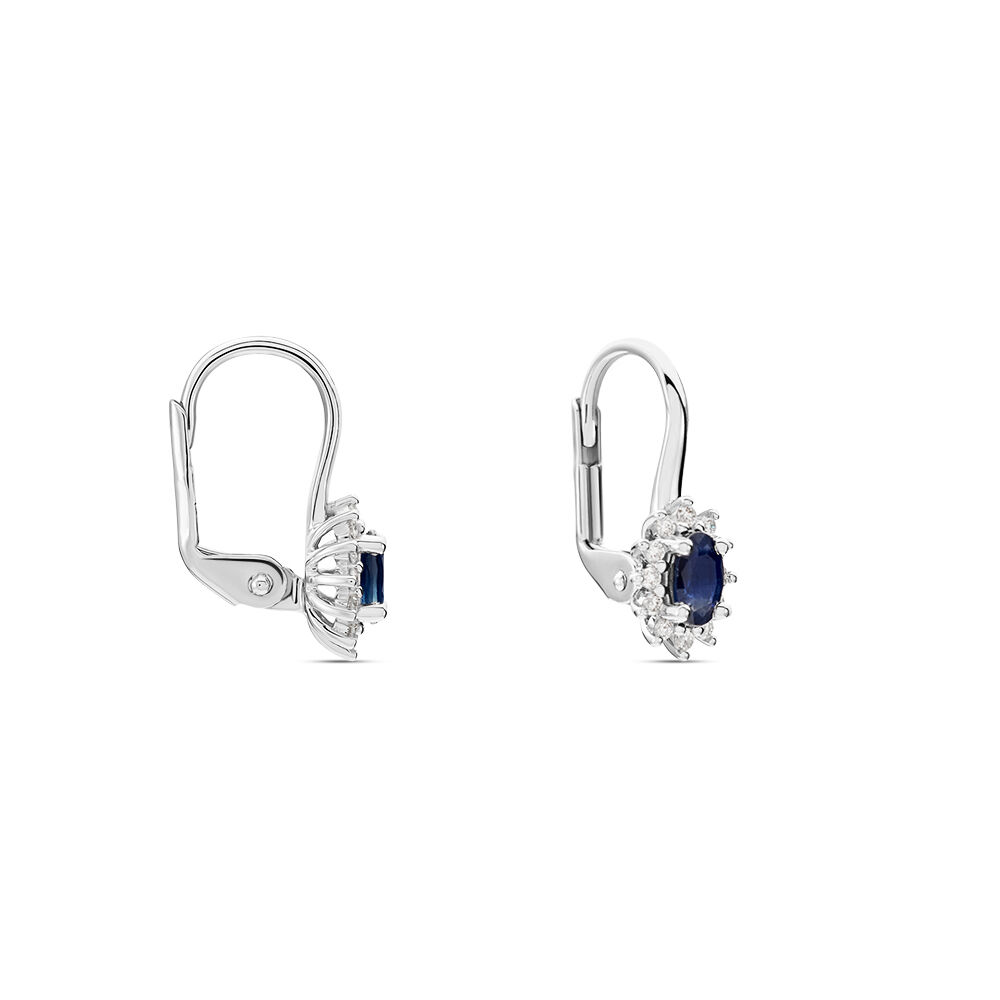 Boucles D'oreilles Pendantes Vladimir Or Blanc Saphir Diamant -  Femme | Marc Orian
