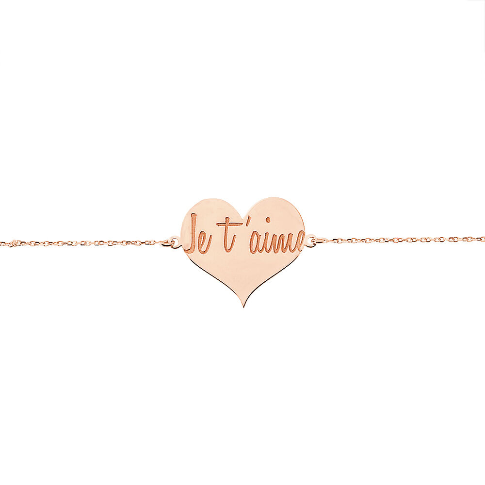 Bracelet Albizia Coeur Message Or Rose - Bracelets cha&icirc;nes Femme | Marc Orian