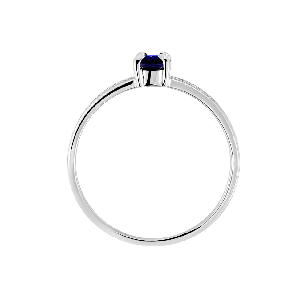Bague Sylvestine Or Blanc Saphir Et Diamant - Solitaires Femme | Marc Orian