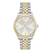 cadran argenté fond argenté bracelet acier bicolore