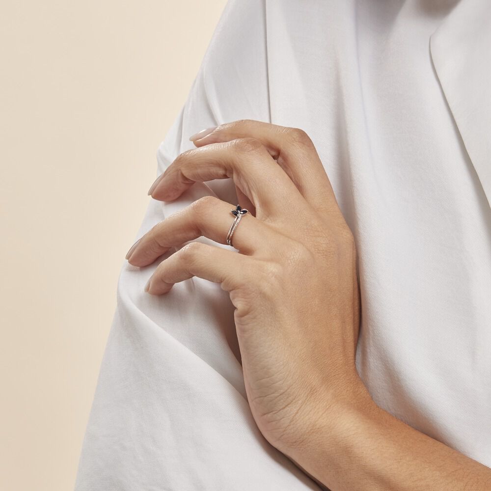 Bague Angie Or Blanc Saphir Diamant - Bagues vintage Femme | Marc Orian