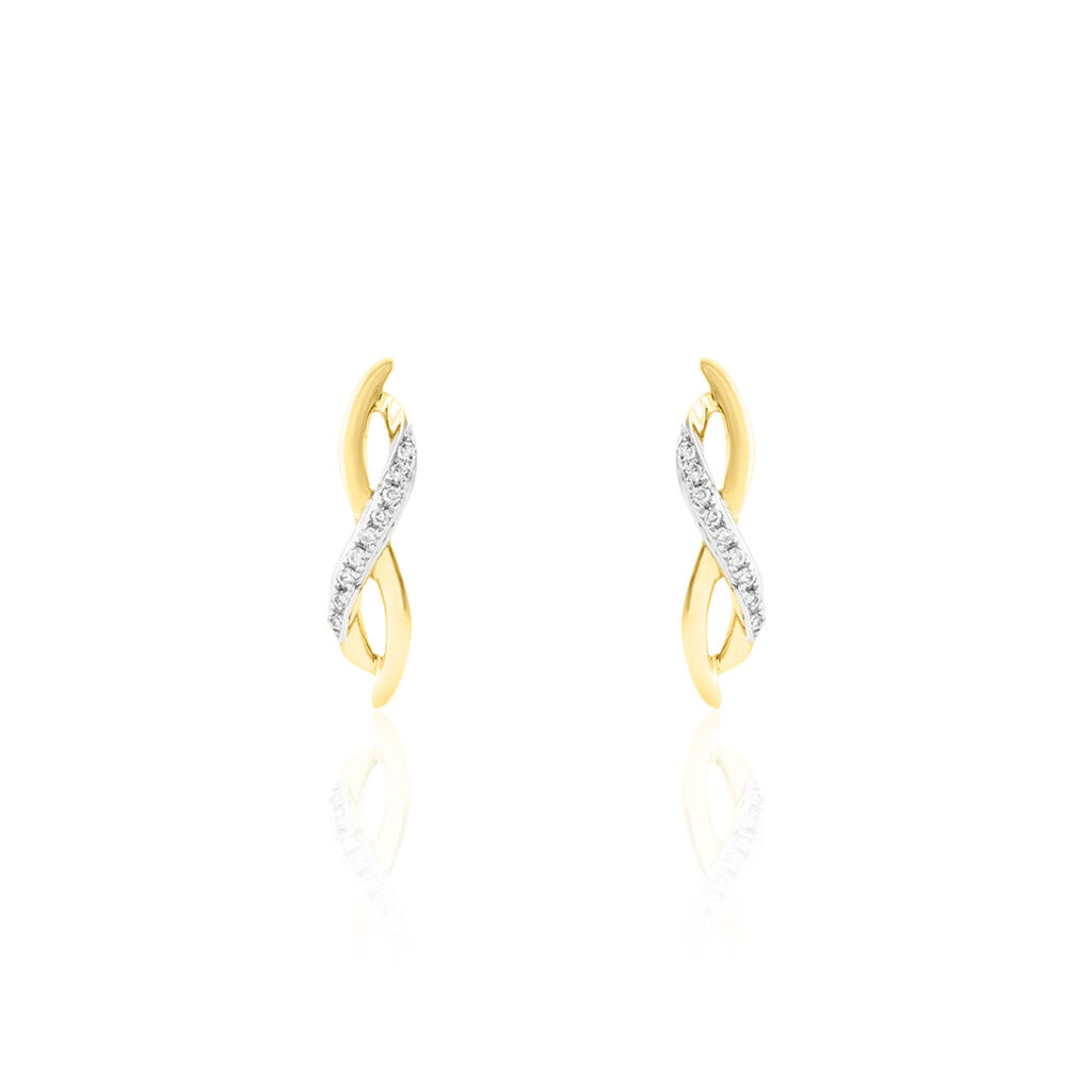 Boucles D'oreilles Puces Smina Or Jaune Diamant - Pendantes Femme | Marc Orian