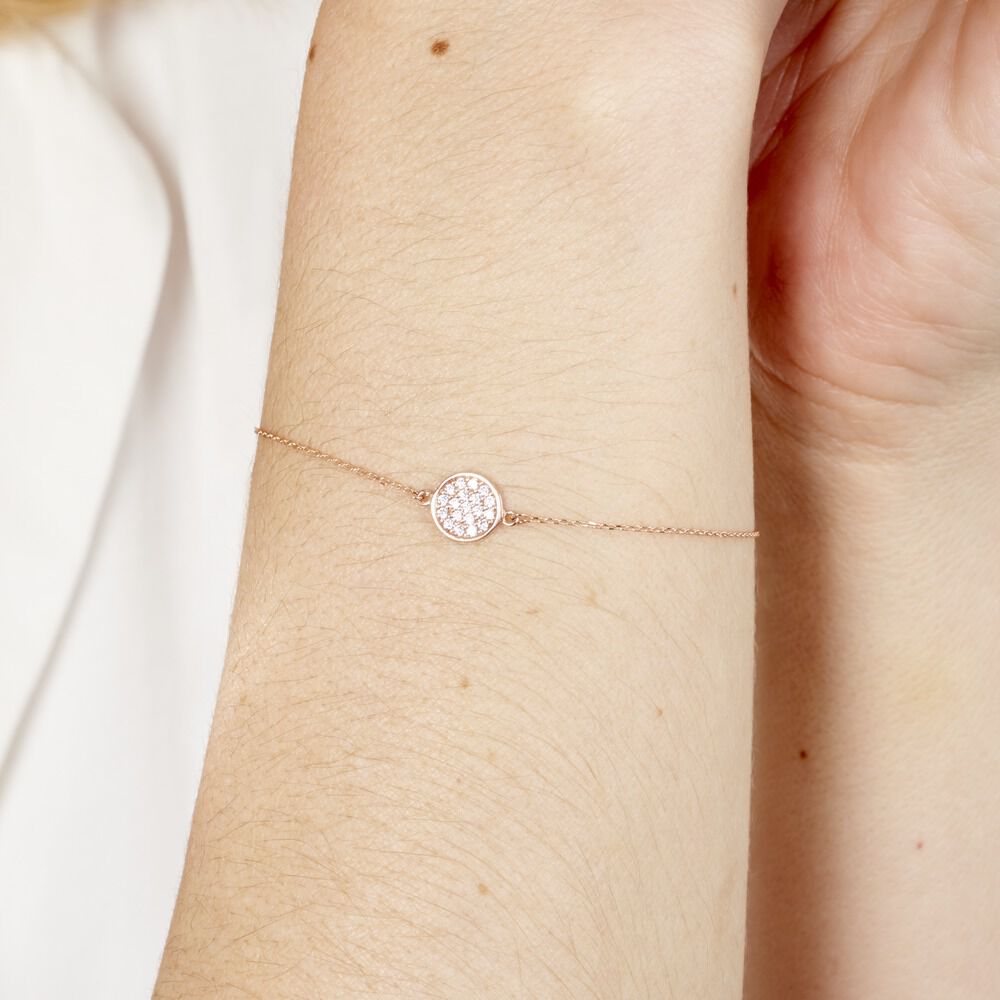 Bracelet Helinie Or Rose Oxyde De Zirconium - Bracelets Medailles Femme | Marc Orian