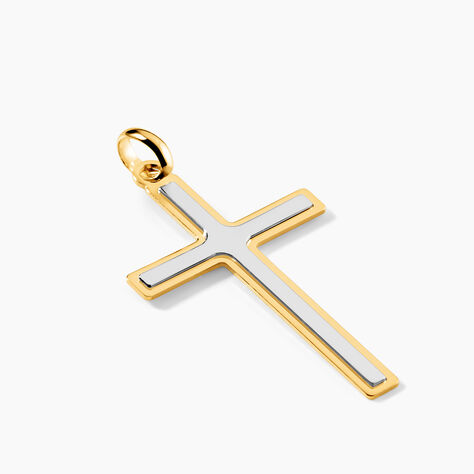 Pendentif Casey Croix Or Bicolore - Pendentifs Famille | Marc Orian