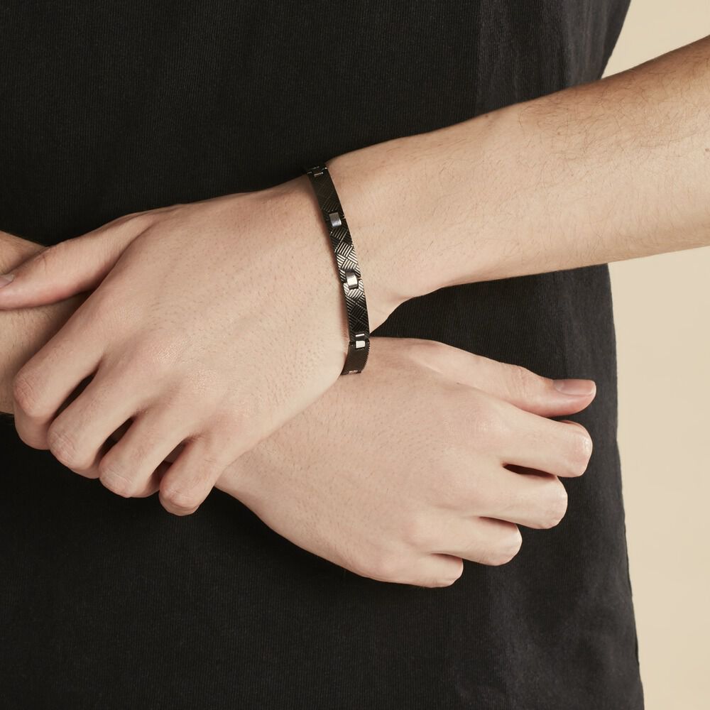 Bracelet Phebus Him Acier Blanc Et Noir - Bracelets Homme | Marc Orian