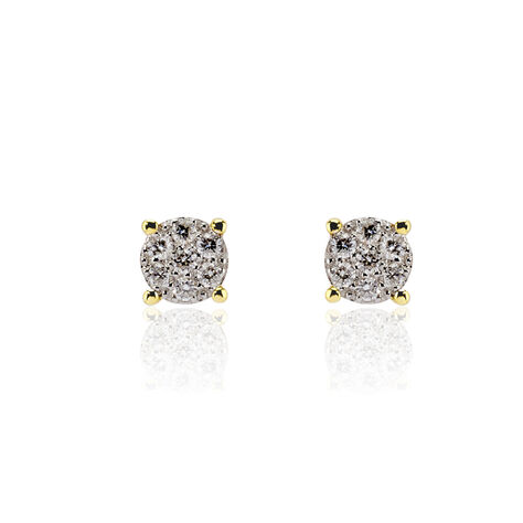 Boucles D'oreilles Puces Kate Or Jaune Diamant - Clous d'oreilles Femme | Marc Orian