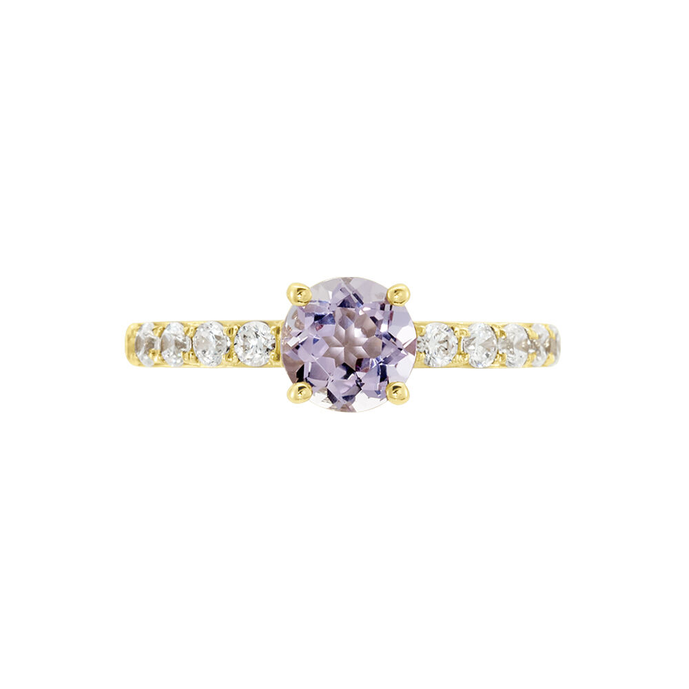 Bague Or Jaune Monroe Amethyste Oxydes De Zirconium - Bagues pierres fines Femme | Marc Orian