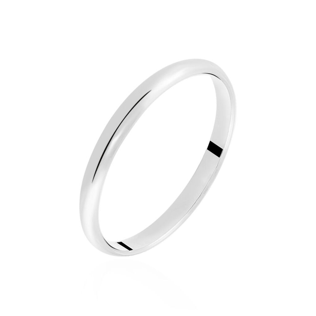 Alliance Meredithe Demi Jonc Classique Or Blanc - Alliances personnalisées Famille | Marc Orian