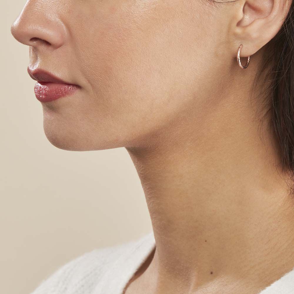 Créoles Argent Rose Agathe - Créoles Femme | Marc Orian