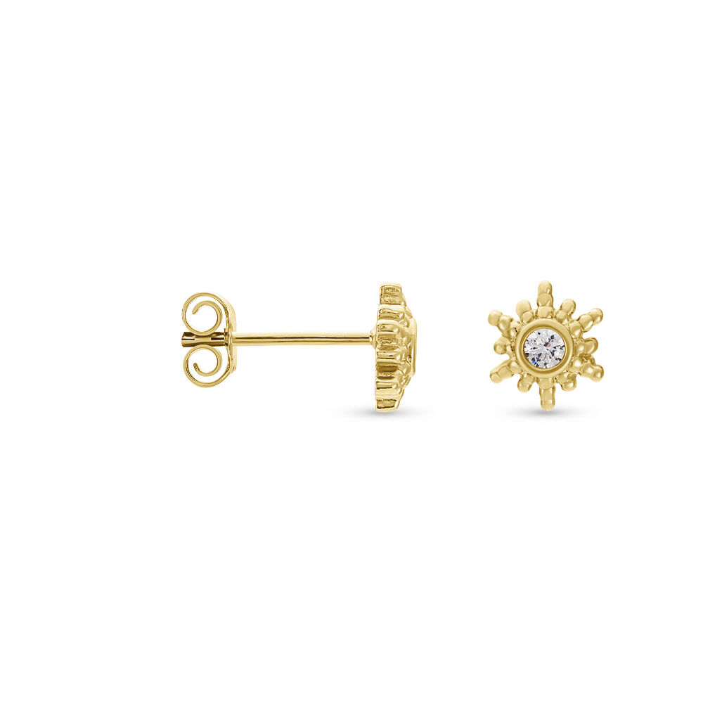 Boucles D'oreilles Puces Eirian Plaqué Or Jaune Oxyde De Zirconium - Puces Femme | Marc Orian