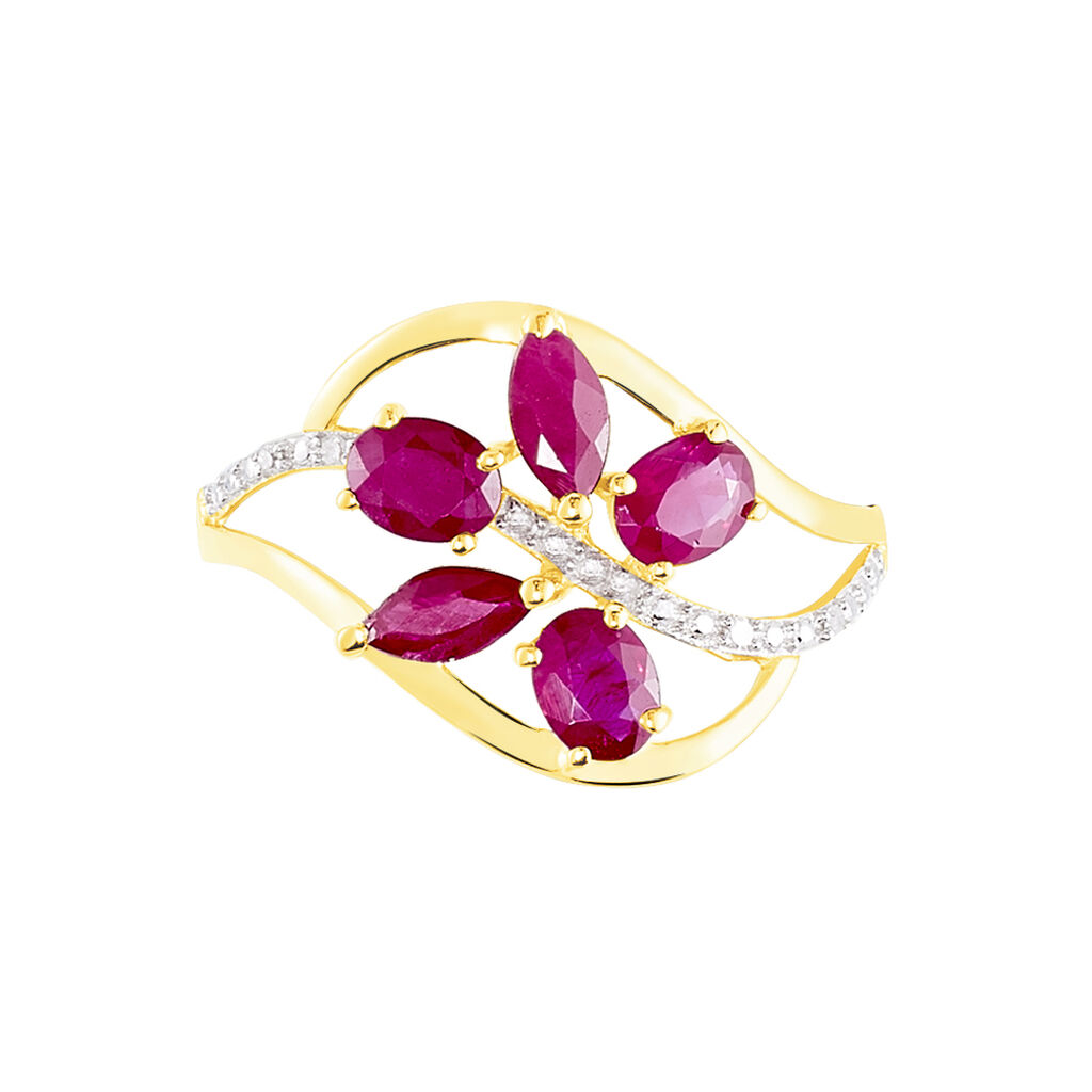 Bague Orchidee Or Bicolore Rubis Diamant - Bagues Femme | Marc Orian