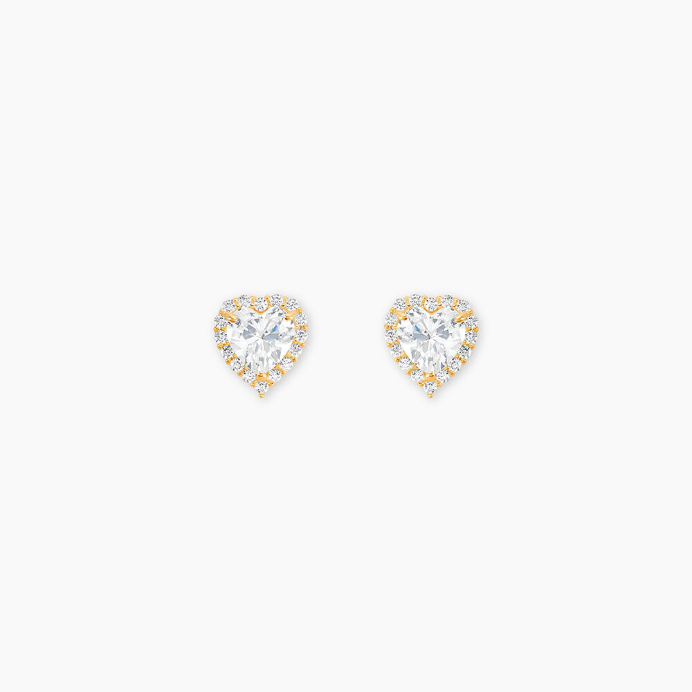 Boucles D'oreilles Puces Aymane Or Jaune Oxyde De Zirconium - Puces Famille | Marc Orian