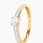 Bague Solitaire Accompagn&eacute; Aramis Or Jaune Diamant Synth&eacute;tique - Parures de mariage Femme | Marc Orian