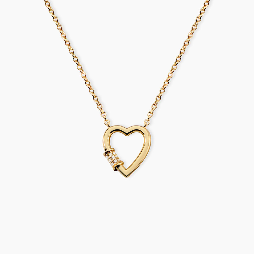 Collier Minie Argent Dor&eacute; A L'Or 750/1000 Oxyde De Zirconium - Colliers avec pierres Femme | Marc Orian