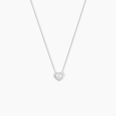 Collier Purete Or Blanc Diamant - Colliers avec pierres Femme | Marc Orian