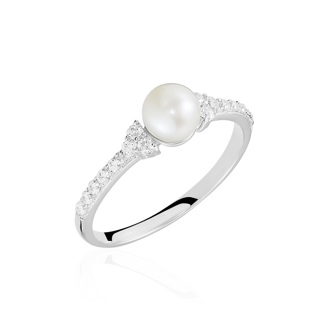 Bague Florenty Argent Blanc Perle De Culture Et Oxyde De Zirconium - Bijoux fantaisie Femme | Marc Orian