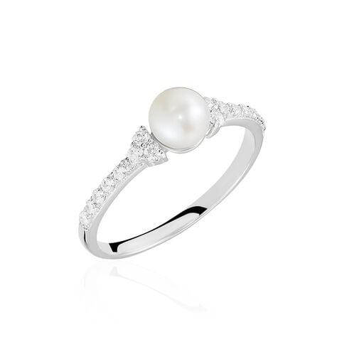 Bague Florenty Argent Blanc Perle De Culture Et Oxyde De Zirconium - Bijoux fantaisie Femme | Marc Orian