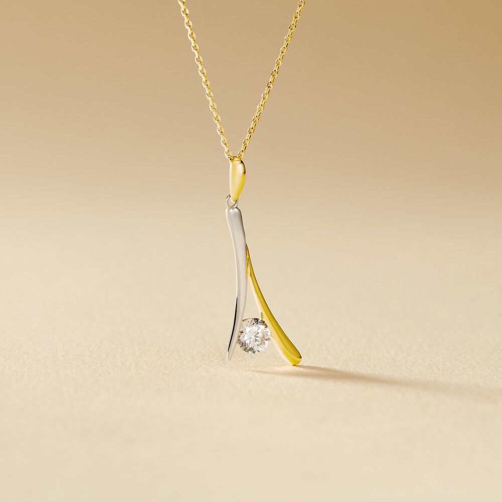 Collier Formev Or Bicolore Oxyde De Zirconium - Colliers avec pierres Femme | Marc Orian