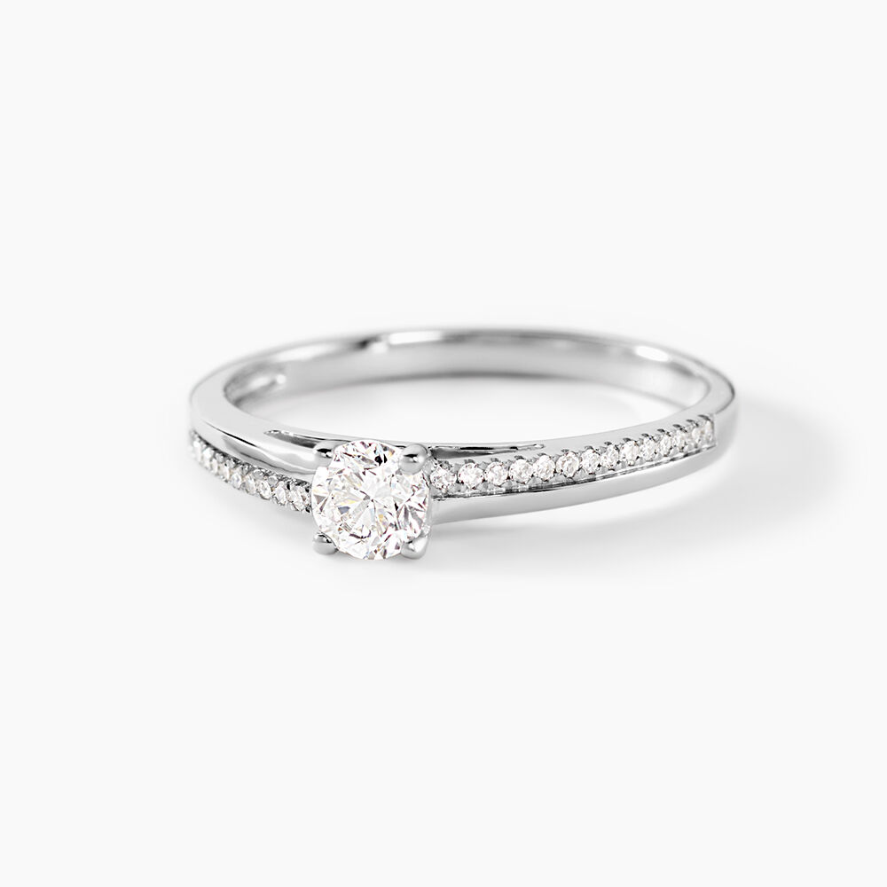 Bague Solitaire Alexandra Or Blanc Diamant - Parures de mariage Femme | Marc Orian