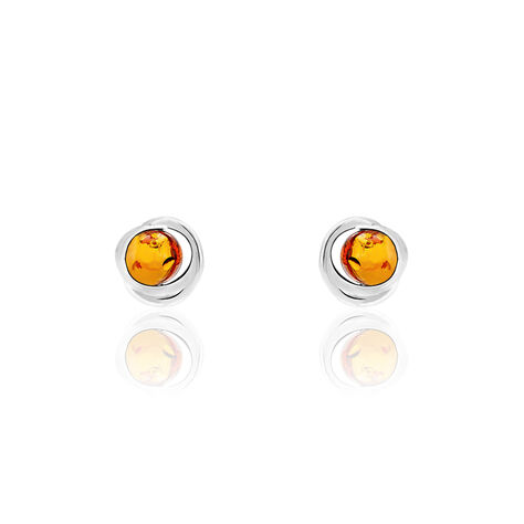 Boucles D'oreilles Argent Blanc Franjo Ambre - Pendantes Femme | Marc Orian