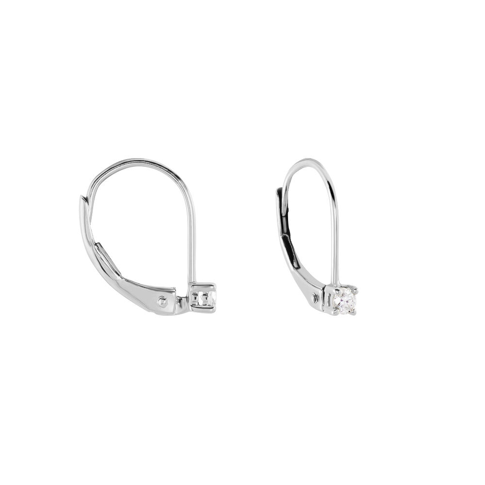 Boucles D'oreilles Pendantes Victoria Or Blanc Diamant -  Famille | Marc Orian