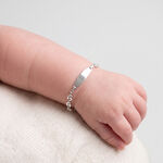 Bracelet Identit&eacute; Evin Maille Grain De Cafe Or Blanc - Gourmettes Enfant | Marc Orian