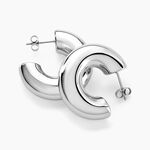 Cr&eacute;oles Letty Acier Blanc Sans Pierre - Cr&eacute;oles Femme | Marc Orian