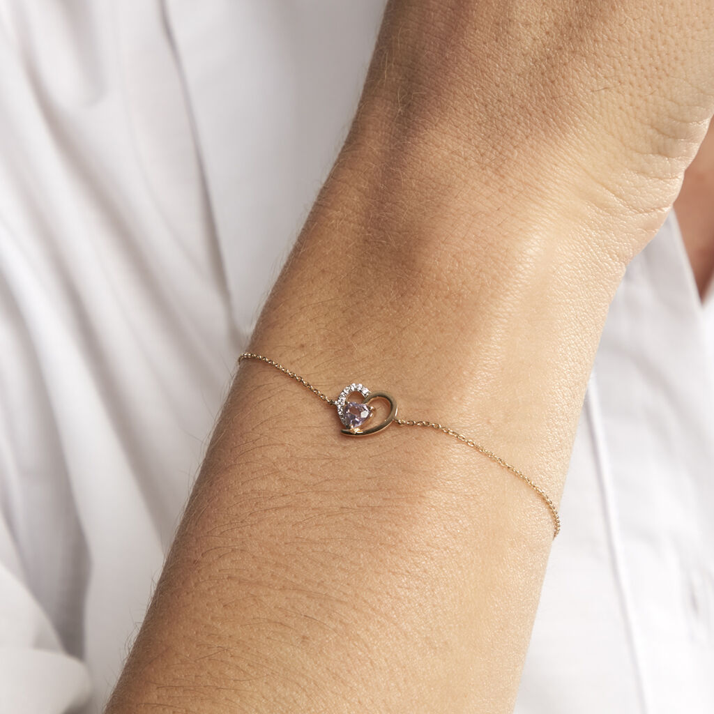 Bracelet Eliana Or Jaune Améthyste Oxyde De Zirconium - Bracelets chaînes Femme | Marc Orian