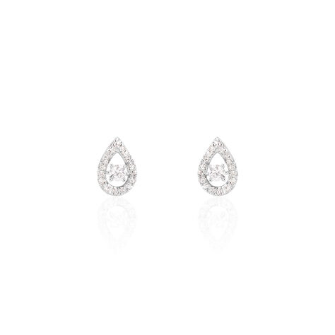 Boucles D'oreilles Puces Domitia Or Blanc Diamant - Clous d'oreilles Femme | Marc Orian
