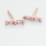 Boucles D'oreilles Puces Andrew Argent Rose Oxyde De Zirconium Rose - Puces Femme | Marc Orian