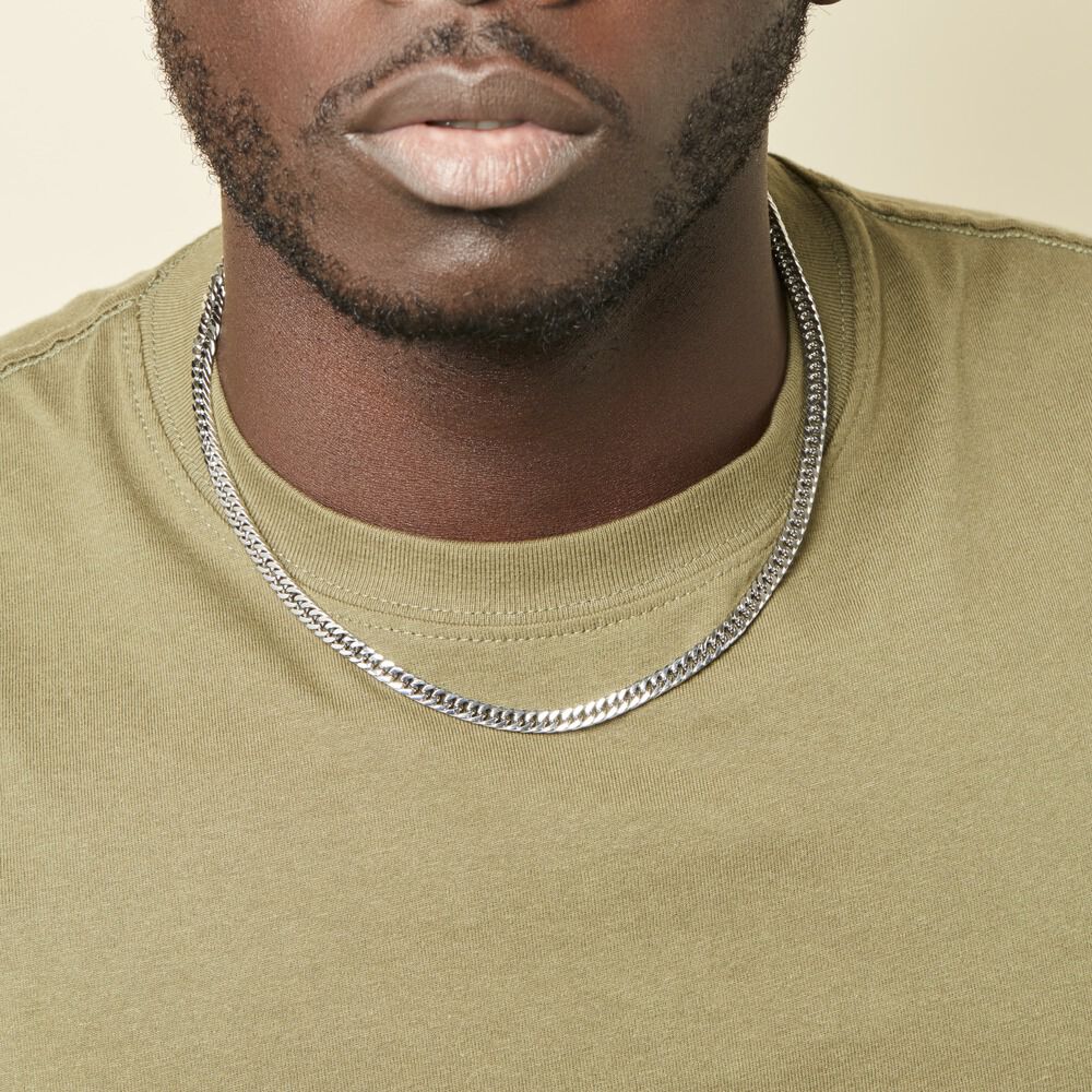 Collier Frederic Acier Blanc - Colliers Homme | Marc Orian