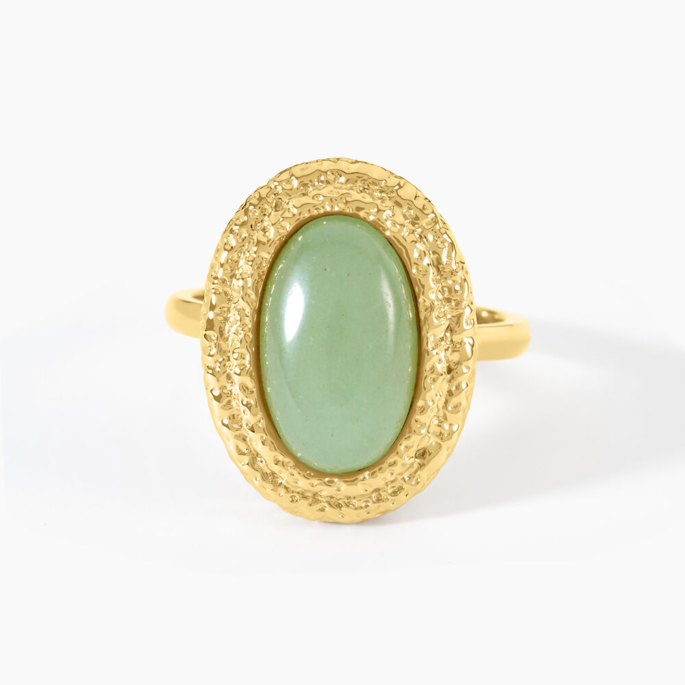 Bague Marinella Acier Jaune Aventurine - Bijoux fantaisie Femme | Marc Orian