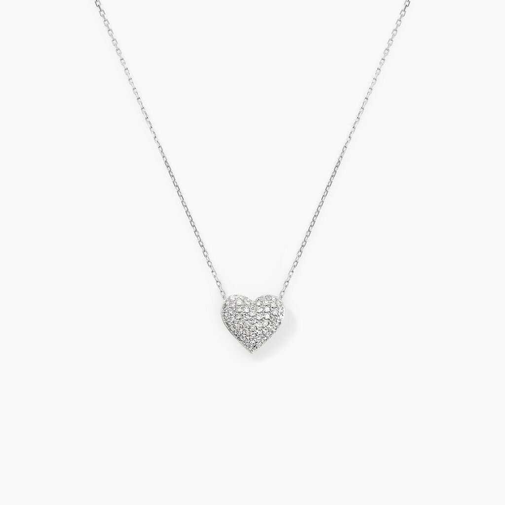 Collier Ti Amo Or Blanc Diamant - Colliers avec pierres Femme | Marc Orian
