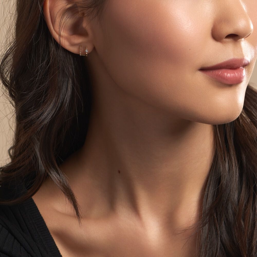 Boucles D'oreilles Pearly Effect Or Jaune Diamant -  Femme | Marc Orian
