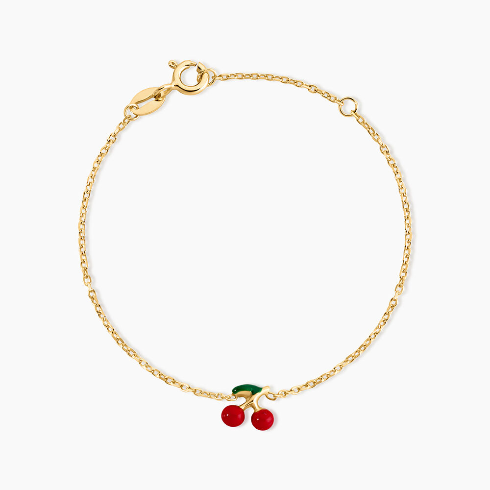 Bracelet Cherry Cerise Argent Dor&eacute; A L'Or 750/1000 - Bracelets fantaisie Enfant | Marc Orian