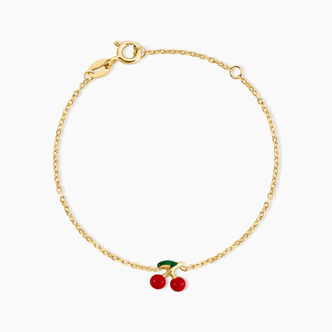 Bracelet Cherry Cerise Argent Dor&eacute; A L'Or 750/1000 - Bracelets fantaisie Enfant | Marc Orian