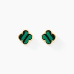 Boucles D'oreilles Puces Stellya Or Jaune Malachite - Puces Femme | Marc Orian