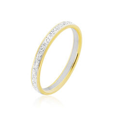 Alliance Fine Diamantee Ruban Plat Or Bicolore - Alliances Femme | Marc Orian