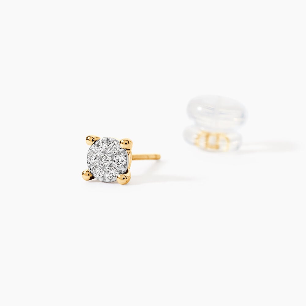 Boucles D'oreilles Puces Kate Or Jaune Diamant - Boucles d'oreilles mariage Femme | Marc Orian