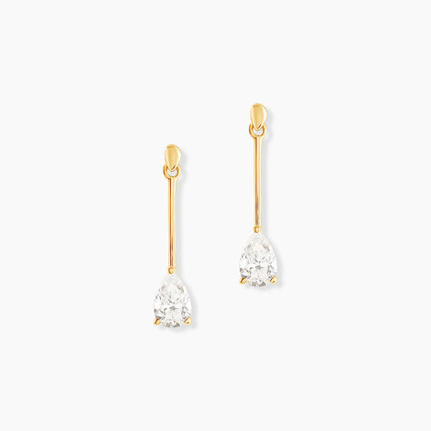 Boucles D'oreilles Pendantes Goutte Or Jaune Oxyde De Zirconium - Pendantes Femme | Marc Orian