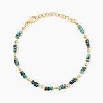 Bracelet Acier Dor&eacute; Jaspe Africain - Bracelets cha&icirc;nes Femme | Marc Orian